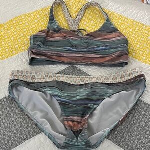 Prana Striped Multicolor Bikini Set